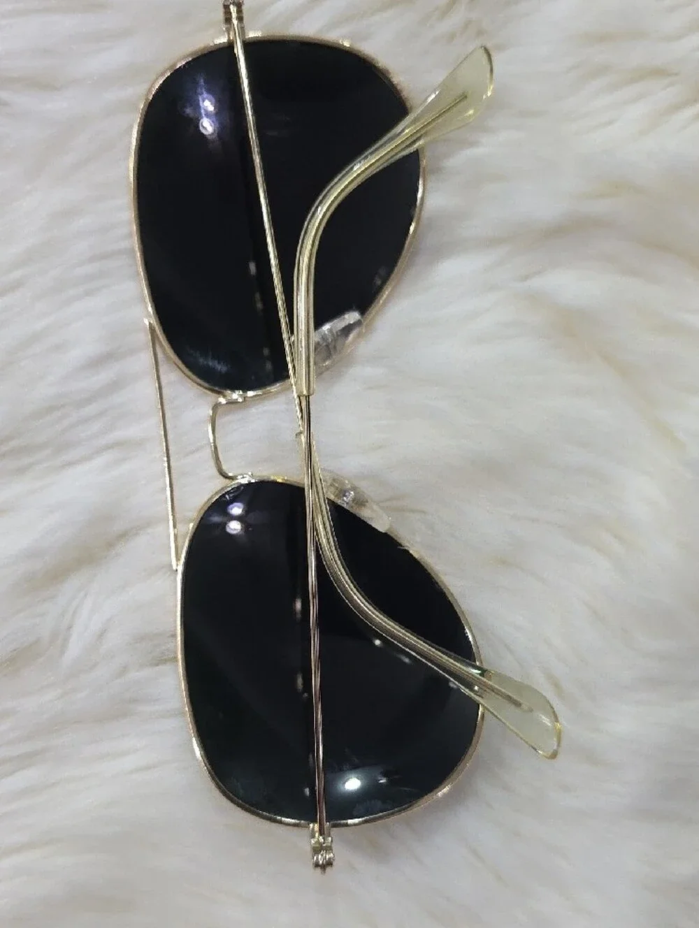 Ray-Ban Aviator Sunglasses in Green-Yellow Mirrored Lenses  NO CASE!